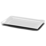 Elite Global Solutions M135RCNW Foundations Display White 13 1/2" x 8 1/2" Rectangular Platter - Case of 6