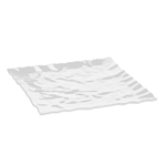 Elite Global Solutions M14141 Crinkled Paper Display White 14 7/8" x 14 7/8" Square Melamine Tray - Case of 3