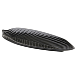 Elite Global Solutions M1465PL Naturals Black 14" Leaf Melamine Platter - Case of 6