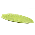 Elite Global Solutions M1465PL Naturals Design Green 14" Leaf Melamine Platter - Case of 6