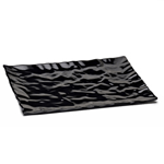 Elite Global Solutions M1471 Crinkled Paper Black 14 7/8" x 7 5/8" Rectangular Melamine Tray - Case of 6