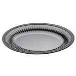 Elite Global Solutions M14RB Foundations Black 14" Round Beaded Edge Platter - Case of 4