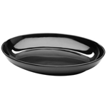 Elite Global Solutions M1513OV Foundations 15" x 13" Black Oval Coupe Platter - Case of 3