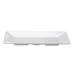 Elite Global Solutions M168RC Symmetry Display White 16" x 8" Rectangular Melamine Platter - Case of 6