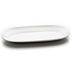 Elite Global Solutions M17RCNW Foundations Display White 16 1/2" x 7 1/2" Long Oval Platter - Case of 6