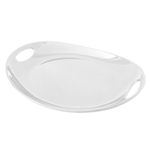 Elite Global Solutions M1813OVH Bilbao Display White 1.5 qt. Oval Platter with Handles - Case of 3
