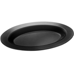 Elite Global Solutions M18OV The Classics Black 18" x 14" Wide Rim Oval Platter - Case of 6