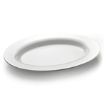 Elite Global Solutions M18OV The Classics Display White 18" x 14" Wide Rim Oval Platter - Case of 6