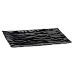 Elite Global Solutions M513 Crinkled Paper Black 13 1/8" x 5" Rectangular Melamine Tray - Case of 6