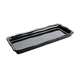 Elite Global Solutions M614 The Edge Black 14" x 6 1/2" x 1 5/8" Rectangular Organic Edge Tray