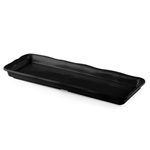 Elite Global Solutions M618 The Edge Black 17 1/2" x 6 1/2" x 1 1/2" Rectangular Organic Edge Tray