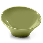 Elite Global Solutions M75 Pappasan Weeping Willow Green 18 oz. Slanted Melamine Bowl - Case of 6