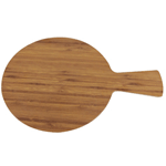 Elite Global Solutions M7RW Fo Bwa 7" Round Faux Bamboo Serving Board with Handle - Case of 3