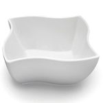 Elite Global Solutions M854NW Wave Display White 3 qt. Square Melamine Bowl - Case of 3