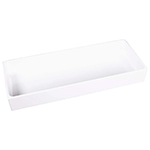 Elite Global Solutions Modern European White Rectangular Bin, 30" x 6" x 2"
