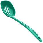 Elite Global Solutions MSP12SAG Foundations Autumn Green 12" Slotted Spoon, 2 oz. - Case of 6