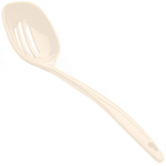 Elite Global Solutions MSP12SAW Foundations Antique White 12" Slotted Spoon, 2 oz. - Case of 6