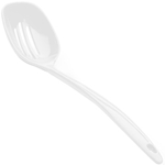 Elite Global Solutions MSP12SNW Foundations Display White 12" Slotted Spoon, 2 oz. - Case of 6