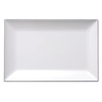 Elite Global Solutions PD250L Viva 9 3/4" x 6 1/2" White Rectangular Platter with Black Trim - Case of 6