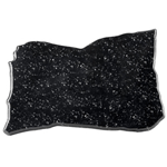 Elite Global Solutions QS1611 Rocky Mountain High Black Granite 16" x 11" Irregular Shape Display Stone Platter - Case of 2