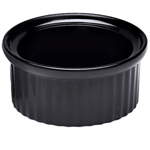 Elite Global Solutions R1 Ramekins 1 oz. Black Ribbed Ramekin - Case of 6