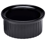 Elite Global Solutions R2 Ramekins 2 oz. Black Ribbed Ramekin - Case of 6