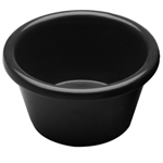 Elite Global Solutions R3SM Ramekins 3 oz. Black Round Ramekin - Case of 6