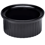 Elite Global Solutions R4 Ramekins 4 oz. Black Ribbed Ramekin - Case of 6