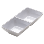Elite Global Solutions SD150L Viva 4.7 oz. White Rectangular Two Compartment Tray - Case of 6