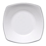 Elite Global Solutions SD304L Viva 6 1/8" White Square Entree Plate with Black Trim - Case of 6