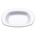 Elite Global Solutions SP510L Viva 9" White Square Shallow Plate with Black Trim - Case of 6