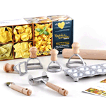 BakeDeco Cavatelli Maker with Nonstick Coating and Wooden Rollers