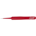 Excel Straight Fine-Point Tweezers, Red