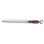 F. Dick 12" Sharpening Steel, Reg Cut, Oval, Wood Handle