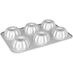 Fat Daddio's Aluminum Mini Fluted Cake Pan, 6 Cavities