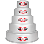 Fat Daddio's Aluminum Round Cake Pan Set, 5 Piece Set