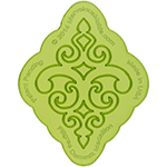 Filigree-Damask-Medallion Onlay Silicone Fondant Stencil by Marvelous Molds