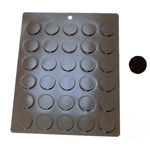 Flexible Chocolate Mold: Disc, 30 Cavities