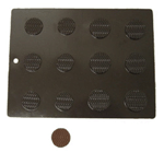 Flexible Chocolate Mold: Disc w/Wavy Flutes. 2 Different Sizes, 6 of Each