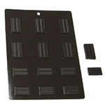 Flexible Chocolate Mold: Rectangle, 2 Sizes, 6 Plus 6 Cavities