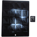 Flexible Chocolate Mold: Rectangle with Inner Doors, 16 Cavities