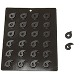 Flexible Chocolate Mold: Teardrop & Comma, 12 Plus 12 Cavities