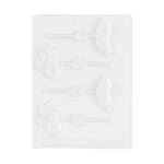 Flexible Plastic Bee Lollipop Chocolate Mold, 4 Cavities