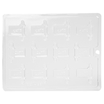 Flexible Plastic Chocolate Mold, Megillah, 12 Cavities