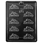 Flexible Plastic Mazel Tov Chocolate Mold, 10 Cavities