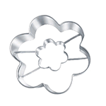 Flower Cookie Cutter with Fluted Center Hole - 3"