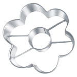 Flower Cookie Cutter with Center Hole, 2-1/2