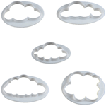 FMM Sugarcraft Fluffy Cloud Plastic Gumpaste Cutters, Set of 5