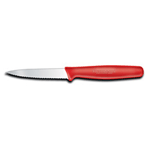 Forschner / Victorinox Wavy Paring Knife, Small Red Nylon Handle, 3.25 in. (40603)