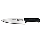 Forschner Victorinox Chef's Knife 8" Blade. Black Plastic Handle (40520)